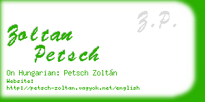 zoltan petsch business card