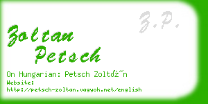 zoltan petsch business card